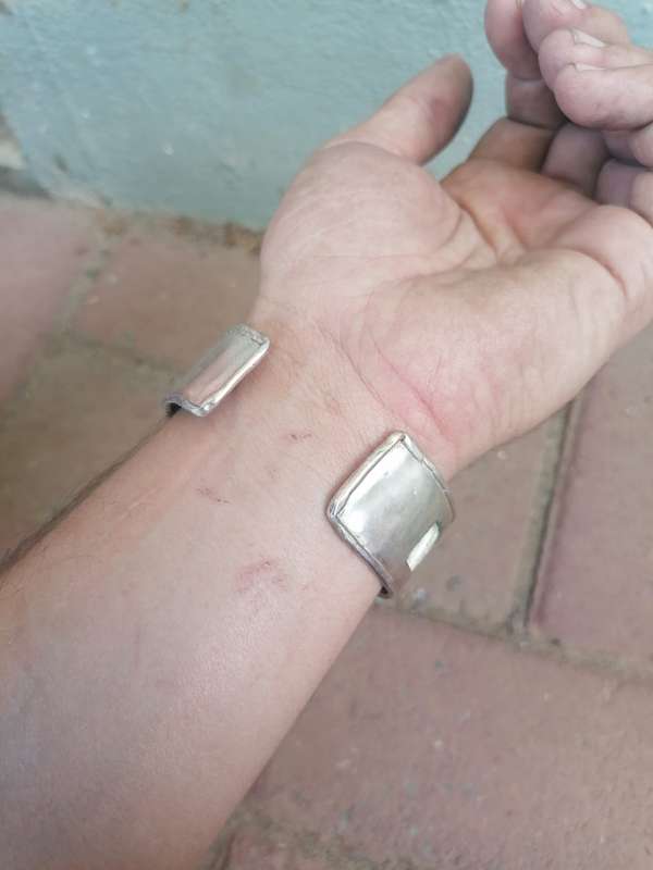 Cool african arm band with real animal hare