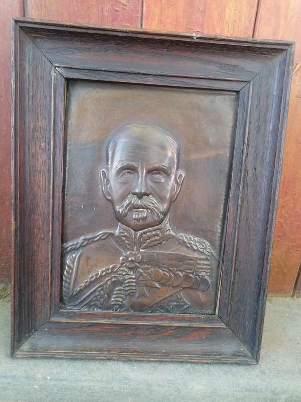 Rare find a original Fredrick Roberts, 1st Earl Roberts Boer War General copper plaque