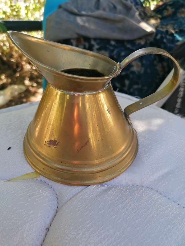 Small solid brass made in cape town pitcher