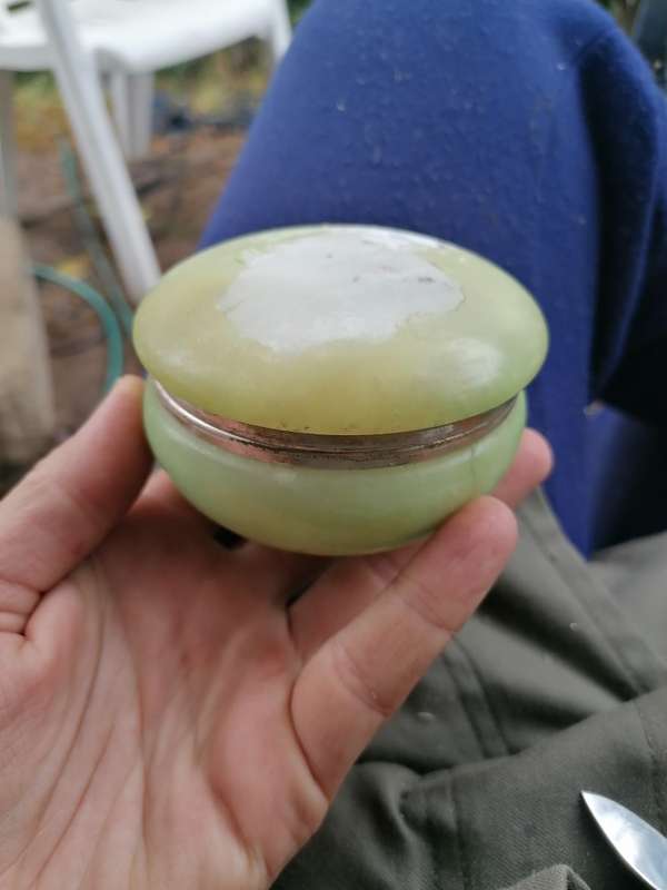 vintage Alabaster trinket box, Made in England
