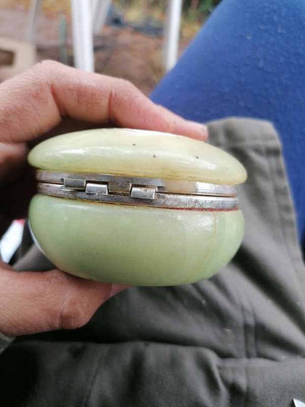 vintage Alabaster trinket box, Made in England