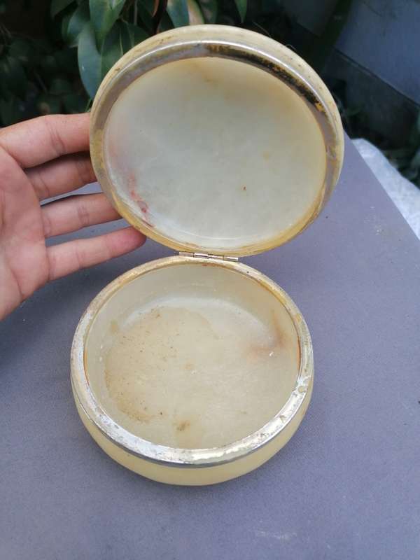 Vintage Genuine Alabaster Hand Carved Made in Italy Hinged Trinket Box