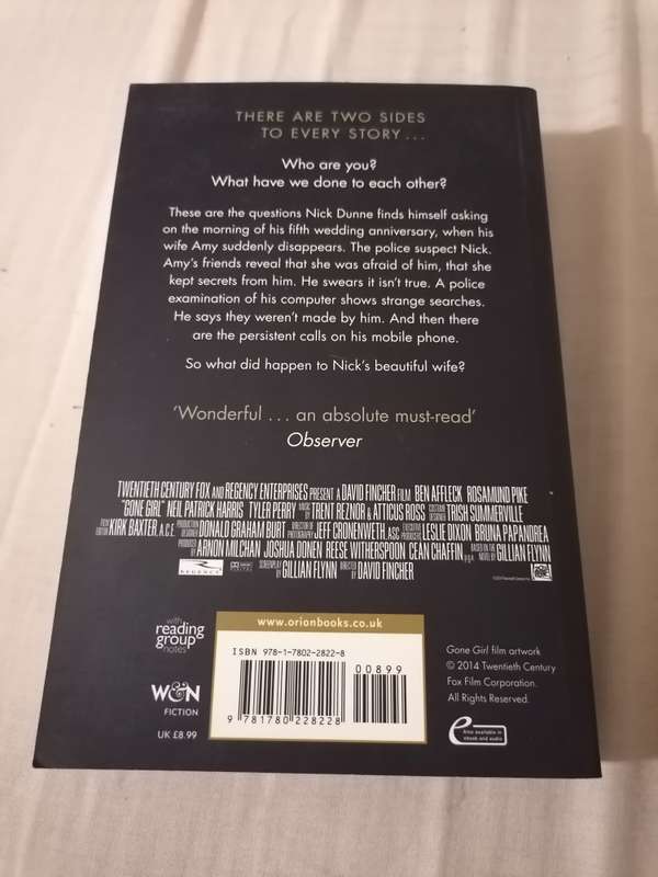 Gone Girl Novel by Gillian Flynn like new