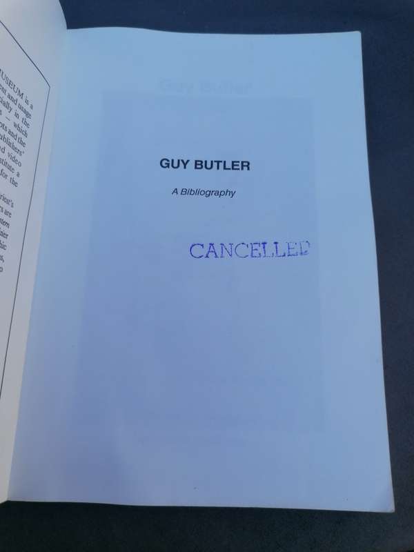 Guy Butler, compiled by John Read. A bibliography