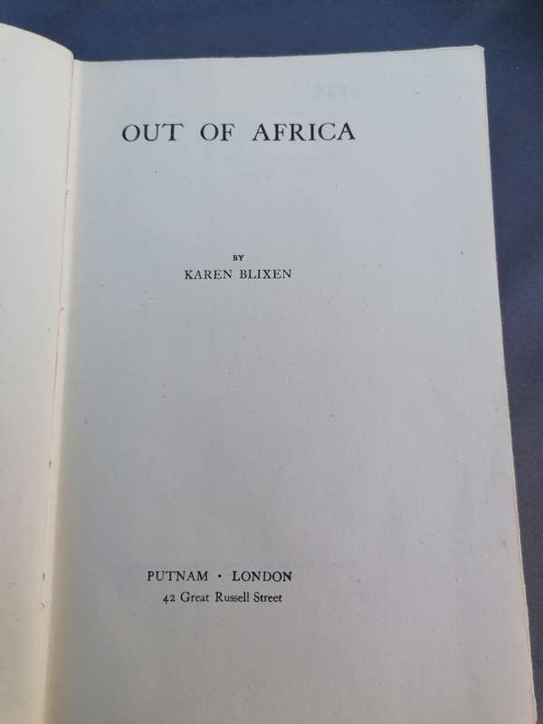 OUT OF AFRICA  BY KAREN BLIXEN
