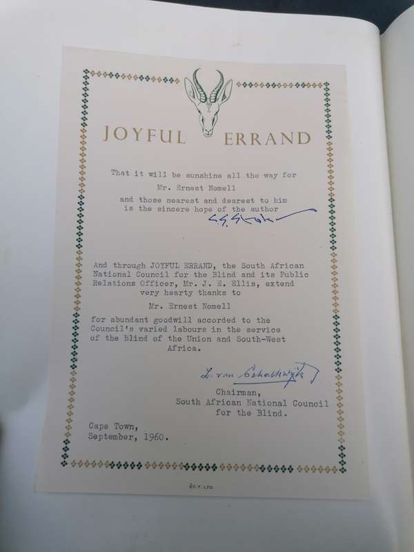 JOYFUL ERRAND C.S STOKES SIGNED COPY