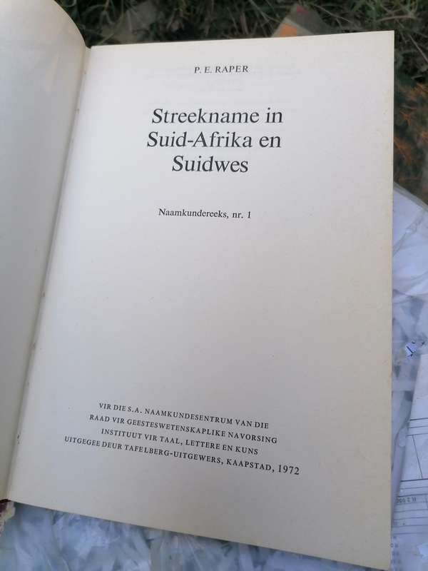 Streekname in Suid-Afrika en Suidwes, Naamkundereeks, nr. 1 (Hardcover) Raper, P. E.