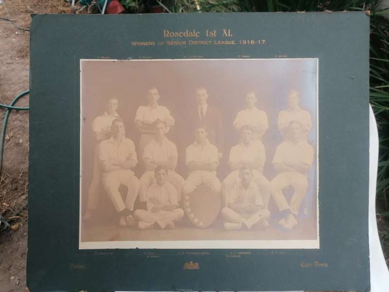 Rosedale 1st XI WINNERS OF SENIOR DISTRICT LEAGUE 1916-1917 LARGE ORIGINAL PHOTO  with names