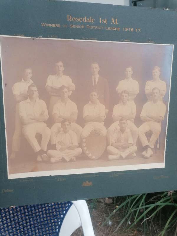 Rosedale 1st XI WINNERS OF SENIOR DISTRICT LEAGUE 1916-1917 LARGE ORIGINAL PHOTO  with names