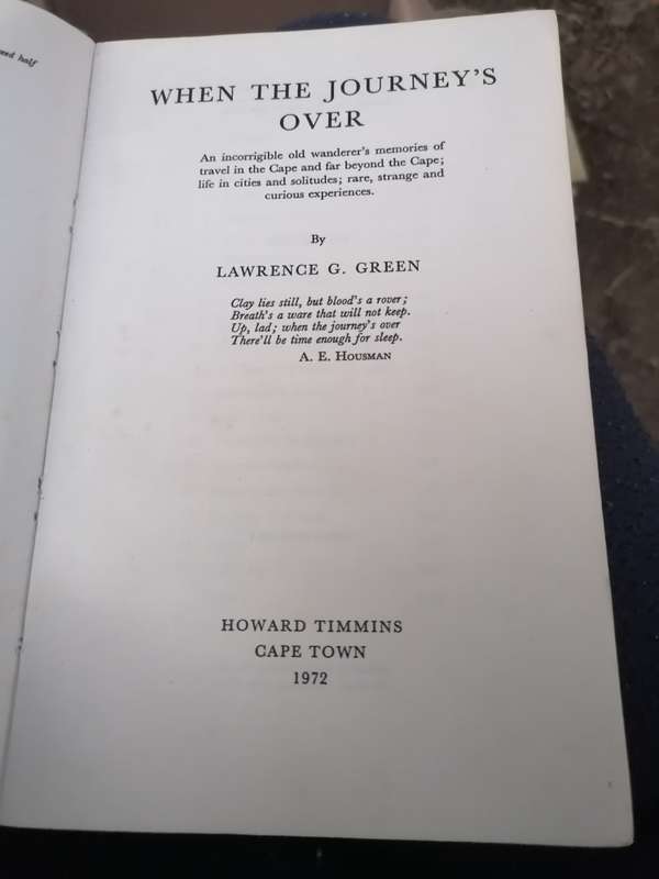 When the journeys over by Lawrence G. Green