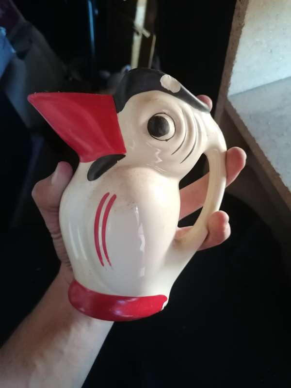 RARE Antique Boho Chic Erphila Czech Ceramic Toucan Creamer Pitcher