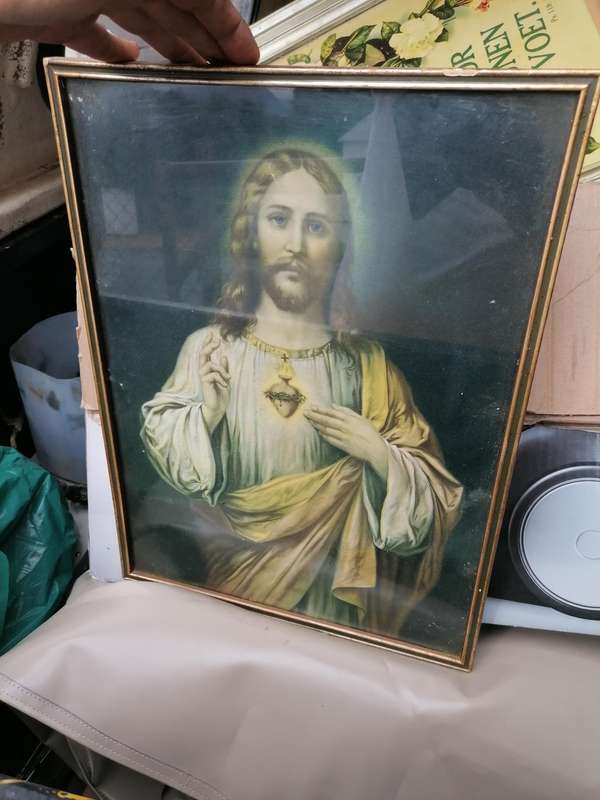 Vintage Sacred Heart of Jesus Religious Picture