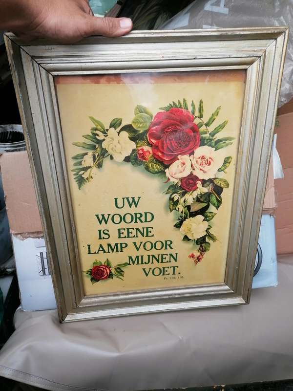 vintage Dutch Bible verse print