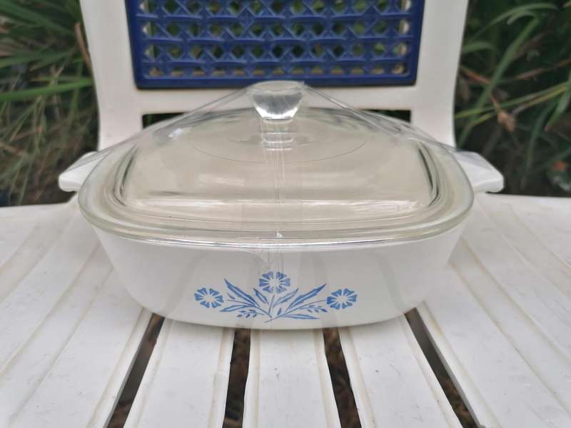 Vintage Early 1960's Corning Ware P-1-B BLUE CORNFLOWER 1Qt Casserole with Lid USA