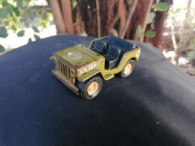 BUDDY L Willys Jeep Green Tinplate Army US Toy Japan Made Vintage 1970s