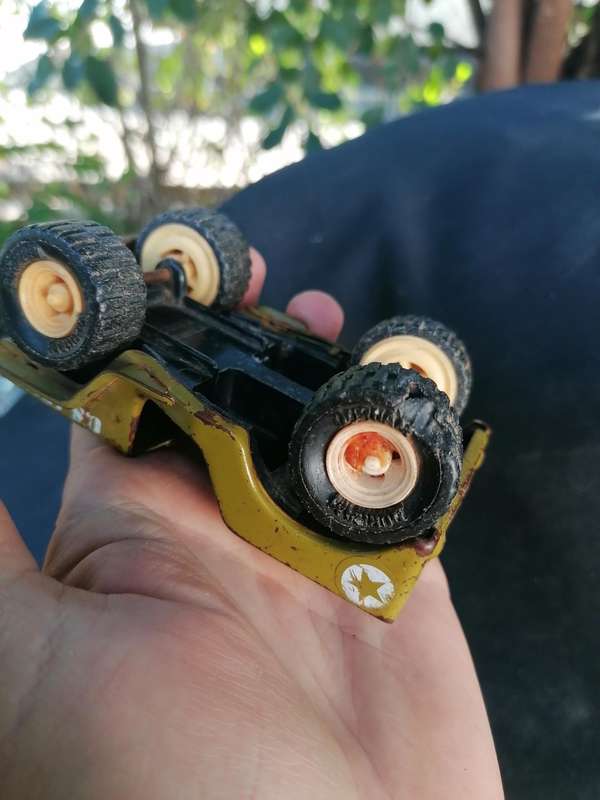 BUDDY L Willys Jeep Green Tinplate Army US Toy Japan Made Vintage 1970s