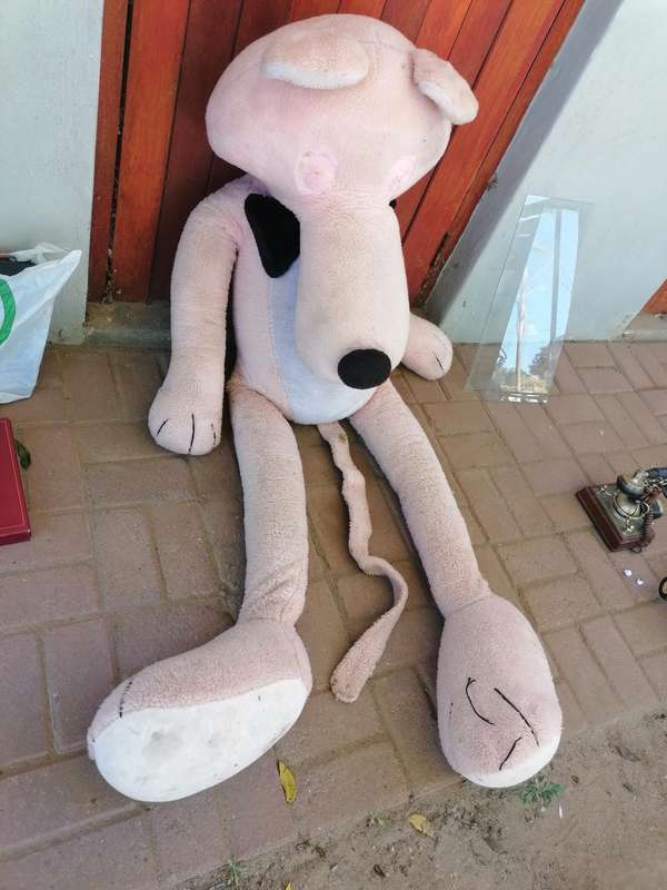 Vintage life size pink panther doll. Needs a clean and eyes