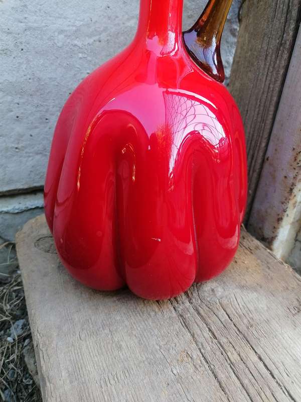 Beautiful large vintage Italian Red murano glass jug.