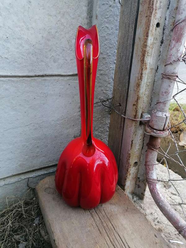 Beautiful large vintage Italian Red murano glass jug.