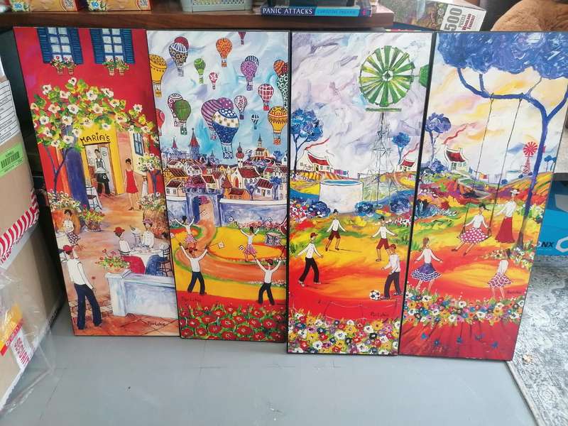 4 x tall portchie prints on board. Price for the lot