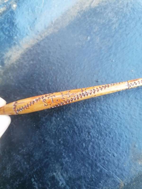 Family heirloom . A wooden pen made by Wynand Carl Nel in st Helena Boer war camp 1901
