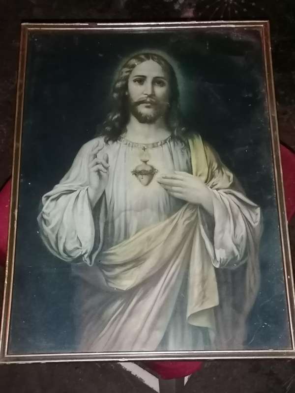 Vintage Sacred Heart of Jesus Religious Picture
