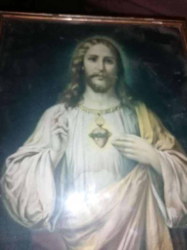 Vintage Sacred Heart of Jesus Religious Picture