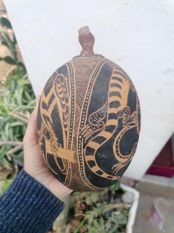 Australia CARVED KIMBERLEY BOAB NUT ABORIGINAL ART CARVING