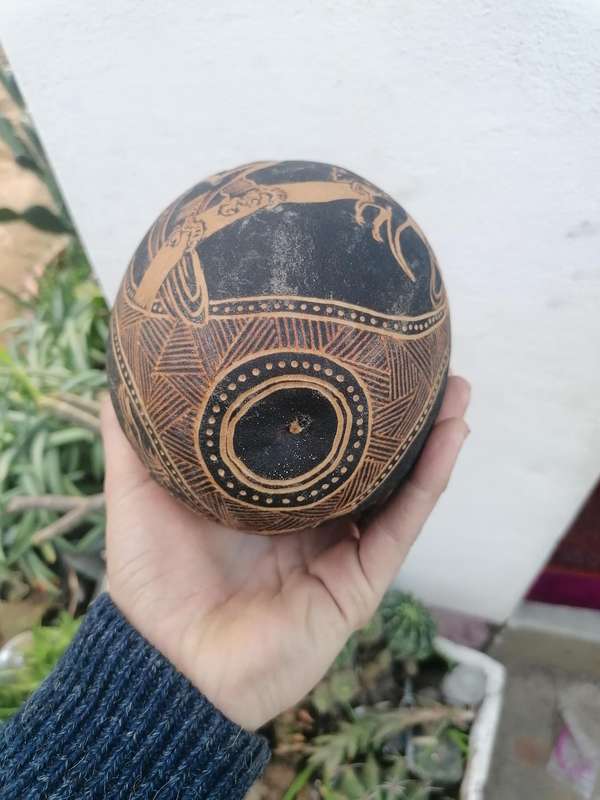Australia CARVED KIMBERLEY BOAB NUT ABORIGINAL ART CARVING