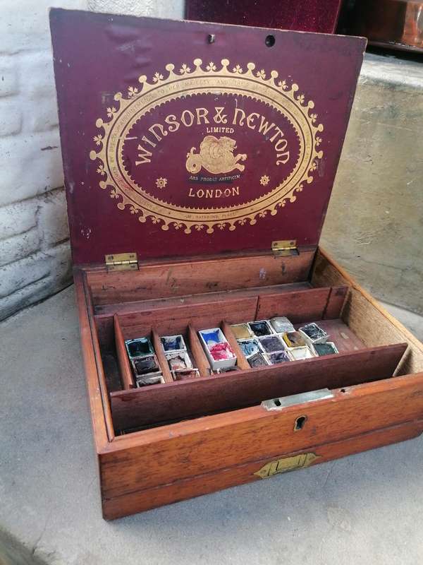 Antique English Victorian Artists Box from Winsor & Newton, , 1890s