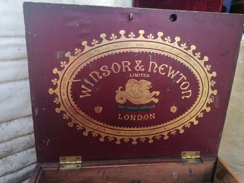 Antique English Victorian Artists Box from Winsor & Newton, , 1890s