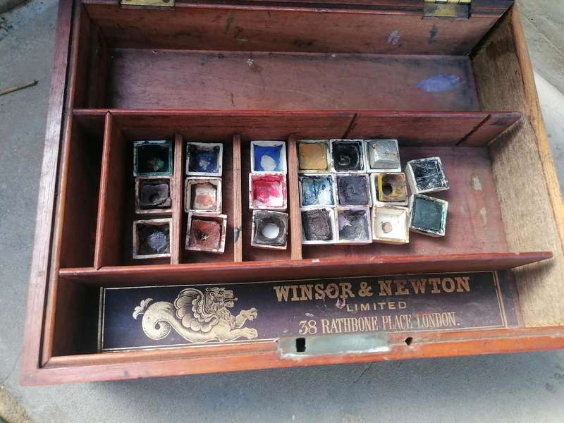 Antique English Victorian Artists Box from Winsor & Newton, , 1890s
