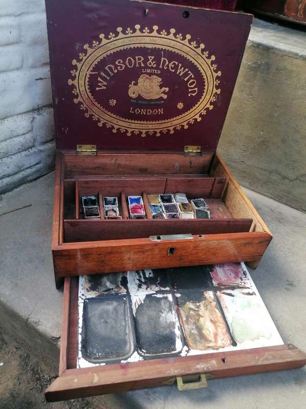 Antique English Victorian Artists Box from Winsor & Newton, , 1890s