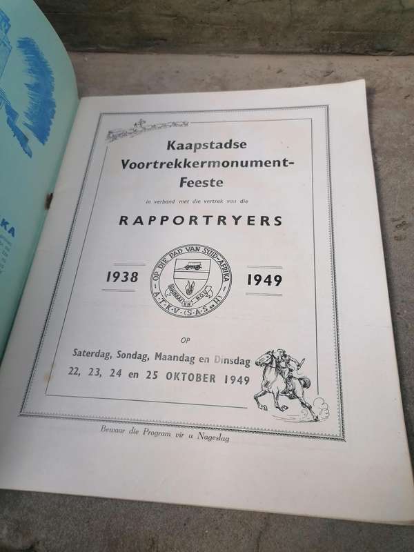 Kaapstadse voortrekker monument feeste rapportryers 1938 - 1949