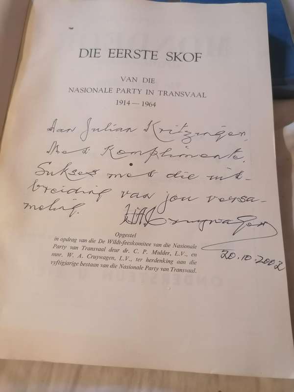 Die Eerste Skof van die Nasionale Party in Transvaal 1914-1964 Geteken