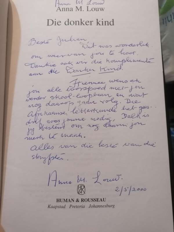 Die Donker Kind  Anna M. Louw geteken