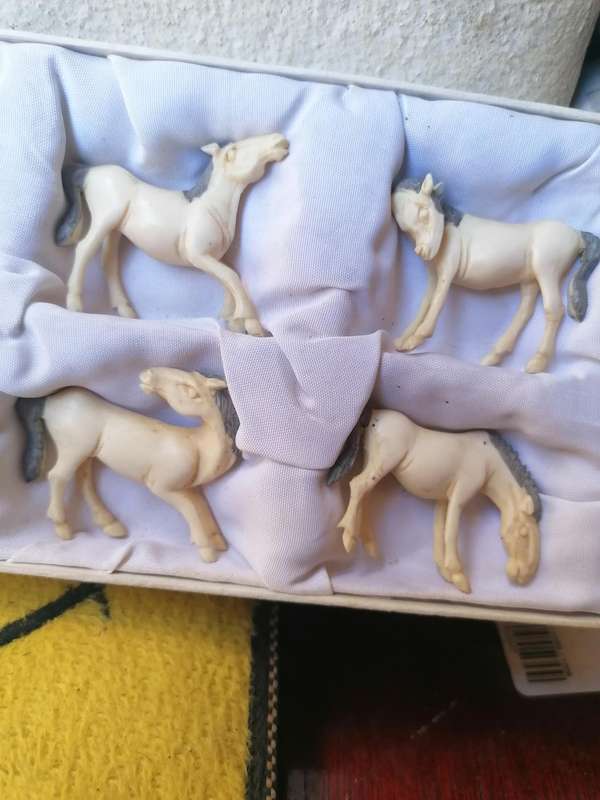 Early 1900s Set of 8 Carved Ivory Horses of Mu Wang