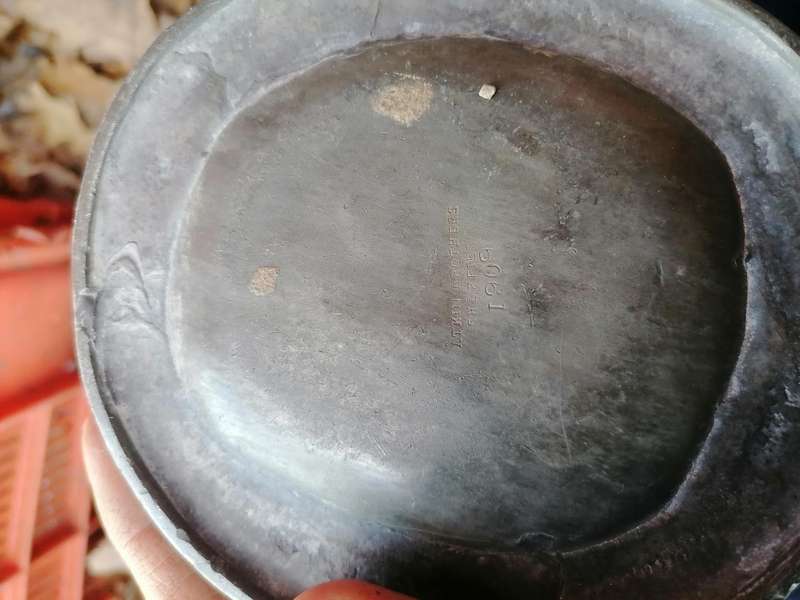 Antique 1909 pewter pitcher