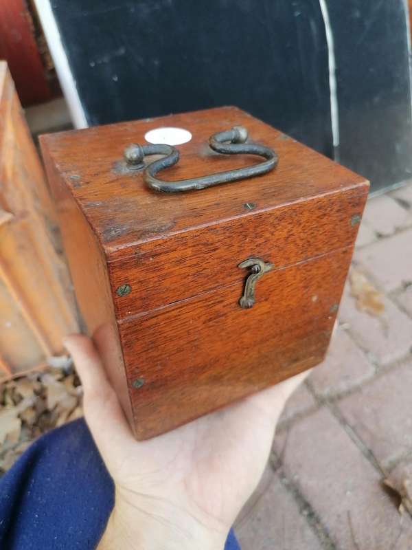 Empty antique wood box