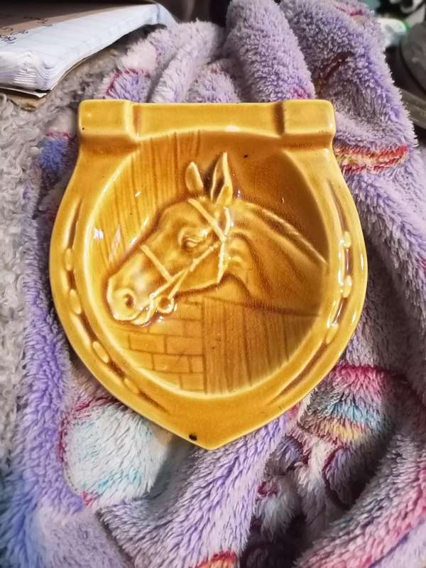 Vintage pottery with a horse staffordshire