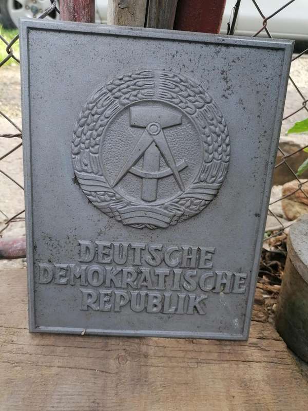 DEUTSCHE DEMOKRATISCHE REPUBLIEK BORDER SIGN 21.5cm x 27cm