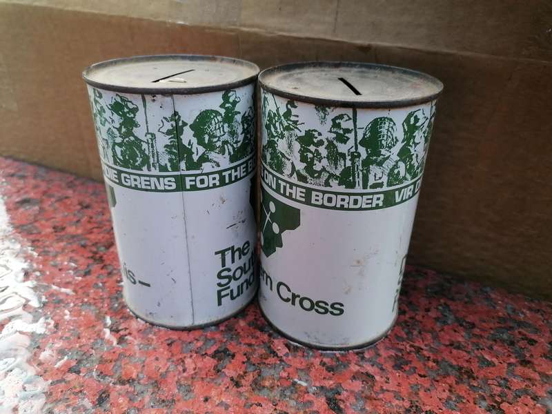 The southern cross fund border war tins.Buy per item