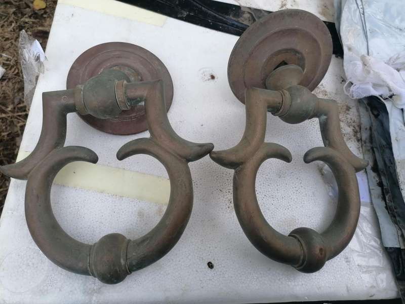 Antique heavy brass door knockers bid per item