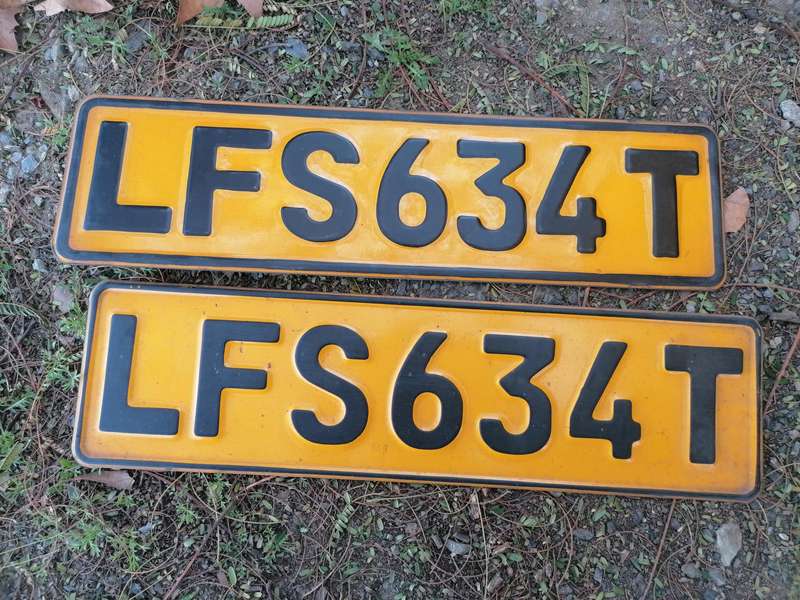 Pair of old number plates