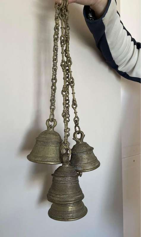 Antique brass temple bells