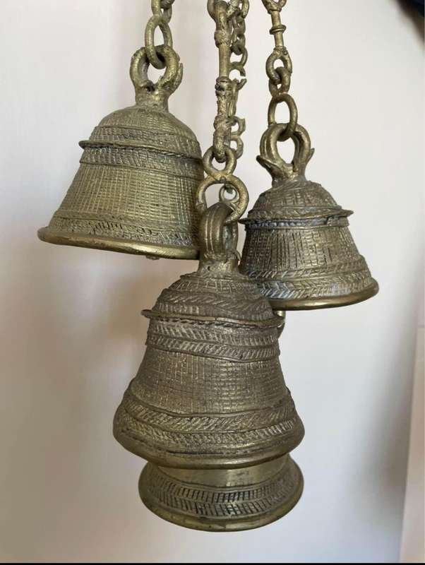 Antique brass temple bells