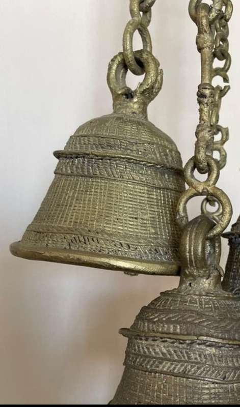 Antique brass temple bells