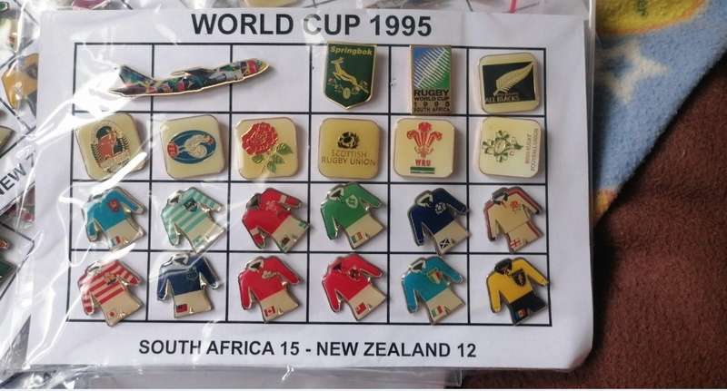 Rare find original 1995 rugby world cup pin collection. Bid is per sheet