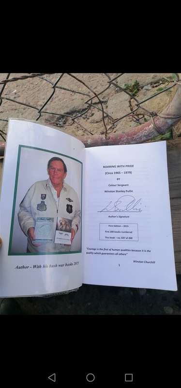 Winston Stanley pullin signed copy of the book ROARING WITH PRIDE