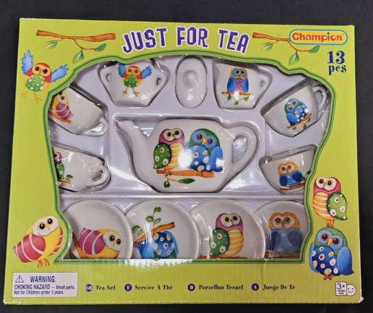 Champion 'Just for Tea' Set, 13 piece porcelain Tea set decorated with Owls.